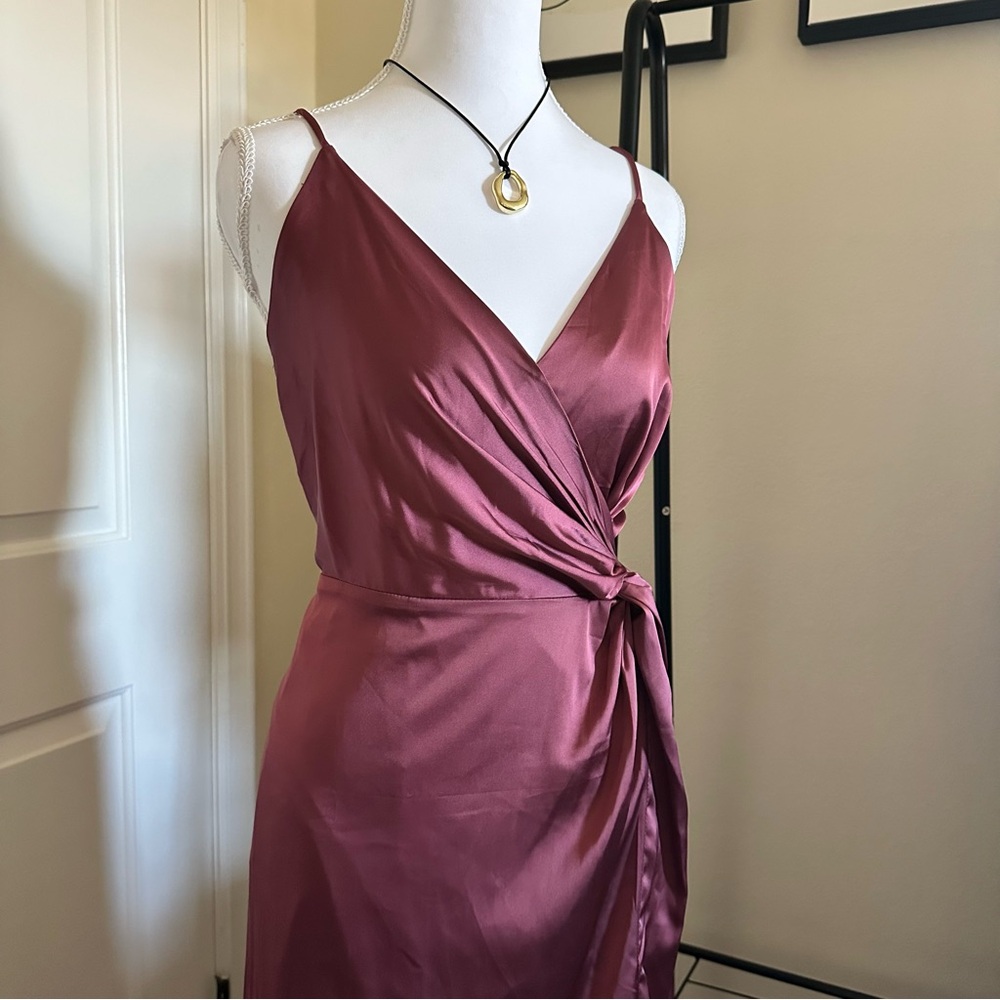 Elegant Dusty Rose Spaghetti Strap Dress